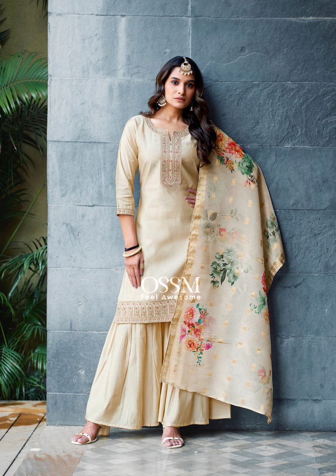 Mannat By Ossm Viscose Embroidery Kurti With Bottom Dupatta Wholesale Price